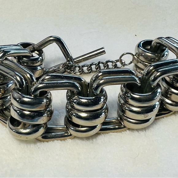 Uni-sex Chunky Chain Silver Bracelet - Picture 1 of 7